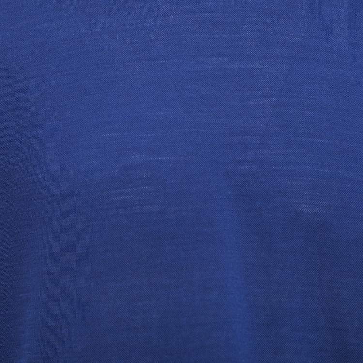 Pre Owned Ermenegildo Zegna Blue Wool Crew Neck Half Sleeve T-Shirt XL