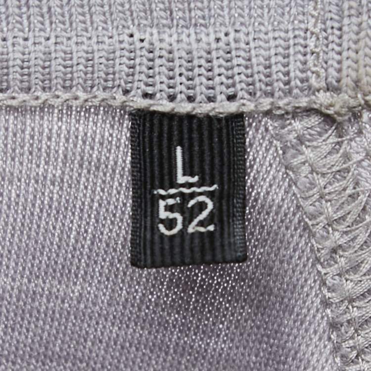 Pre Owned Ermenegildo Zegna Grey Wool Crew Neck Half Sleeve T-Shirt L