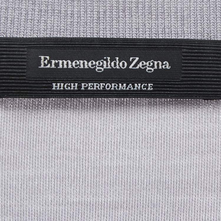 Pre Owned Ermenegildo Zegna Grey Wool Crew Neck Half Sleeve T-Shirt L