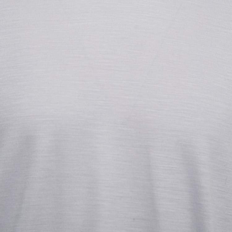 Pre Owned Ermenegildo Zegna Grey Wool Crew Neck Half Sleeve T-Shirt L