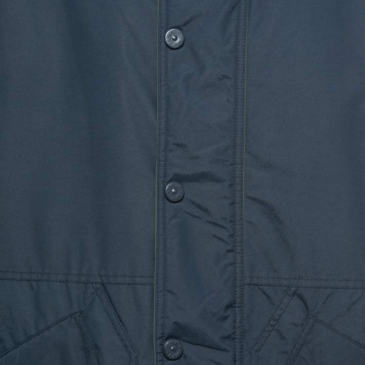 Pre Owned Ermenegildo Zegna Vintage Navy Blue Zip Front Regata Puffer Jacket M