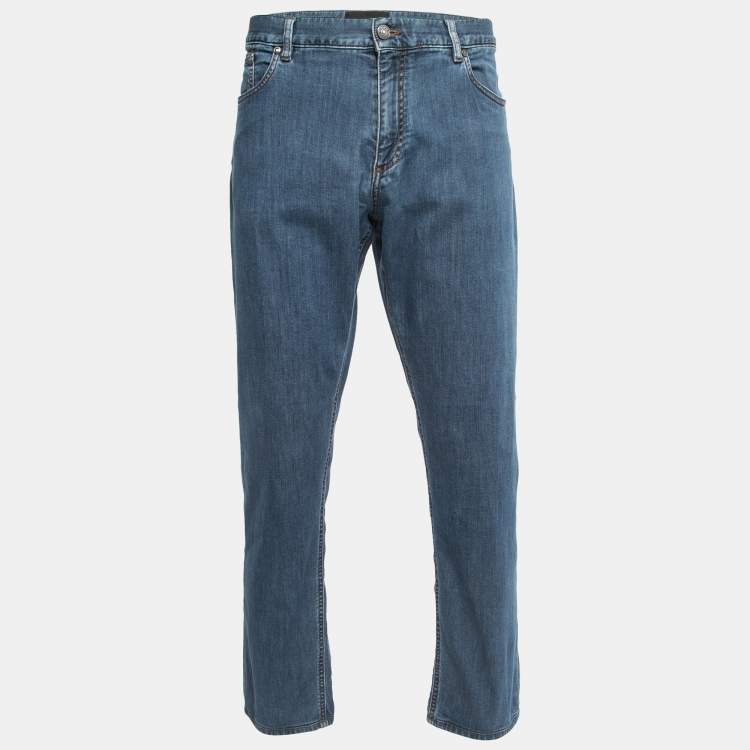 Pre Owned Ermenegildo Zegna Blue Denim Regular Fit Jeans XXL/Waist 40"