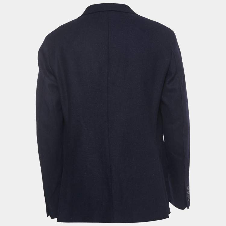 Pre Owned Ermenegildo Zegna Navy Blue Wool Blend Single Breasted Blazer XXL