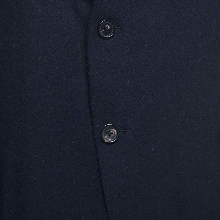 Pre Owned Ermenegildo Zegna Navy Blue Wool Blend Single Breasted Blazer XXL
