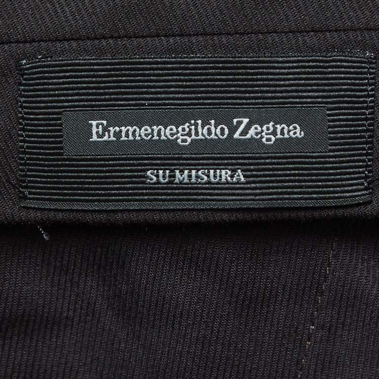 Pre Owned Ermenegildo Zegna Su Misura Beige Wool & Silk Tailored Trousers XXL