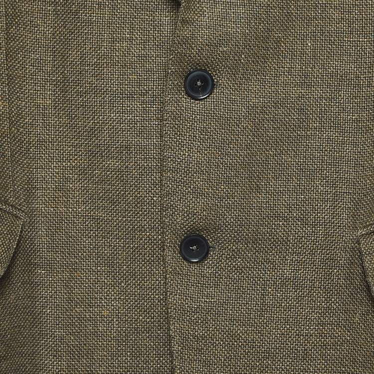 Pre Owned Ermenegildo Zegna Brown Wool Blend Singe Breasted Blazer XXXL