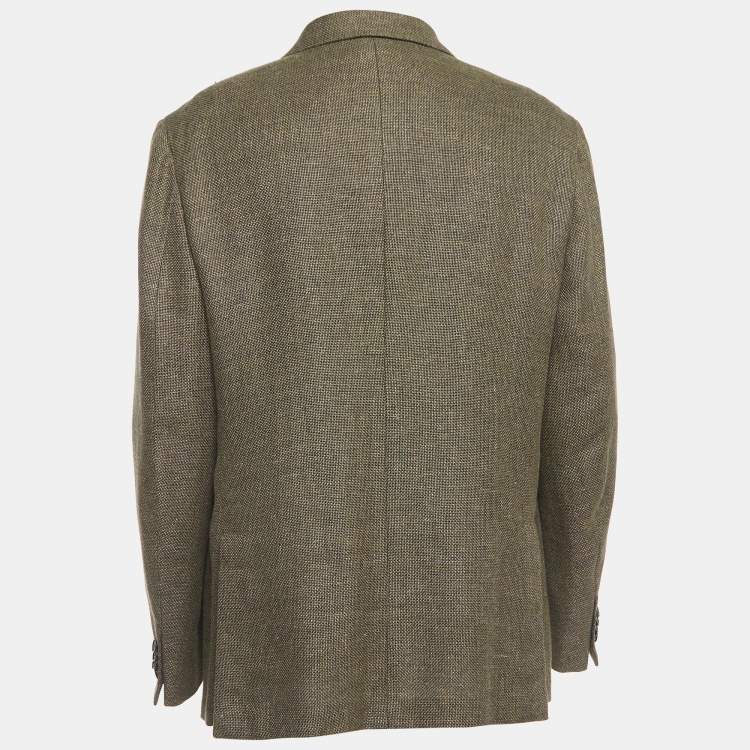 Pre Owned Ermenegildo Zegna Brown Wool Blend Singe Breasted Blazer XXXL
