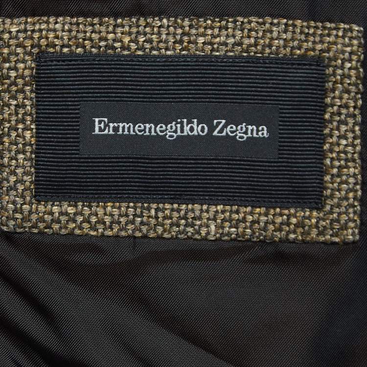 Pre Owned Ermenegildo Zegna Brown Wool Blend Singe Breasted Blazer XXXL