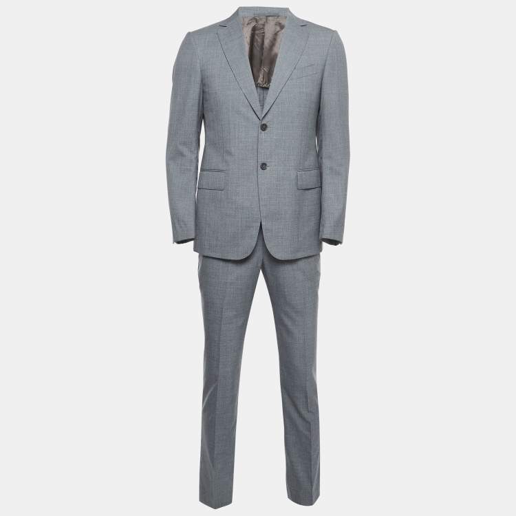Pre Owned Ermenegildo Zegna Grey Wool Single Breasted Suit M