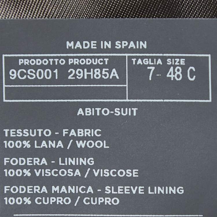 Pre Owned Ermenegildo Zegna Grey Wool Single Breasted Suit M