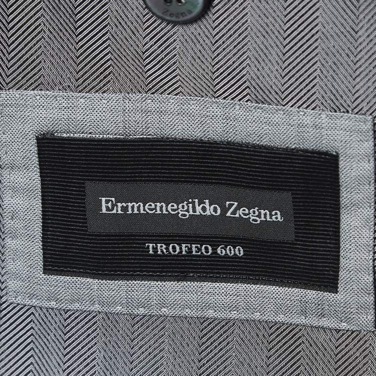 Pre Owned Ermenegildo Zegna Grey Checked Wool Blend Single Breasted Suit L