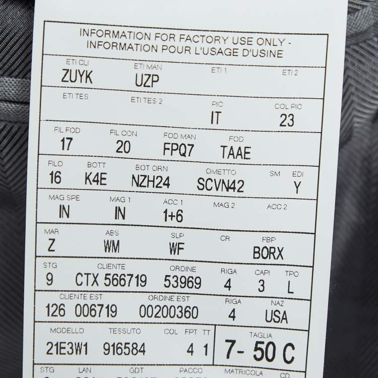 Pre Owned Ermenegildo Zegna Grey Checked Wool Blend Single Breasted Suit L