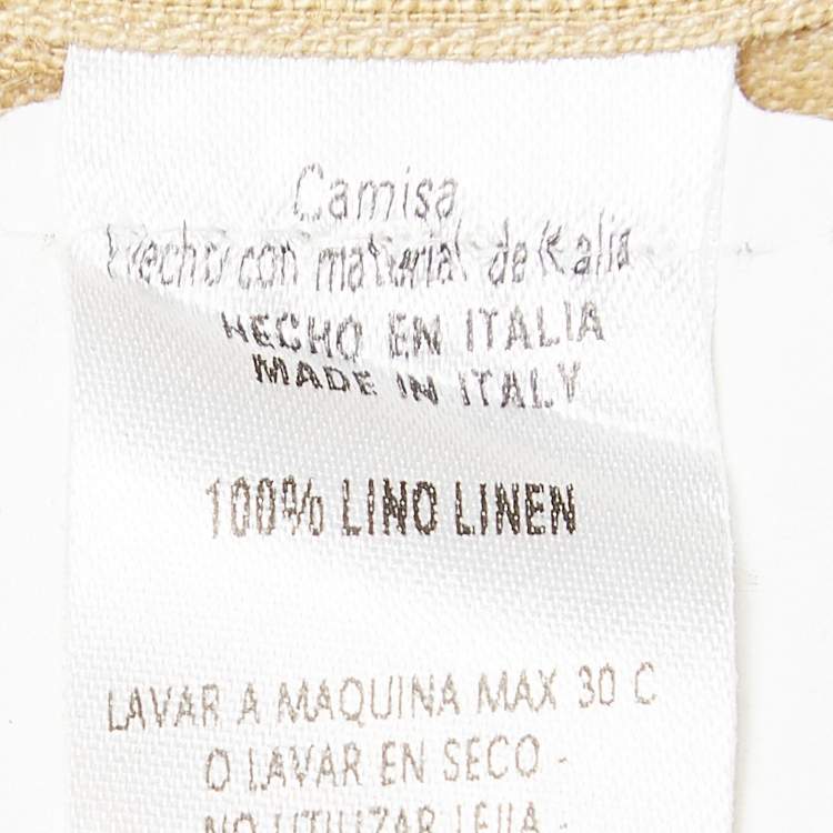 Pre Owned Ermenegildo Zegna Yellow Linen Button Front Shirt M