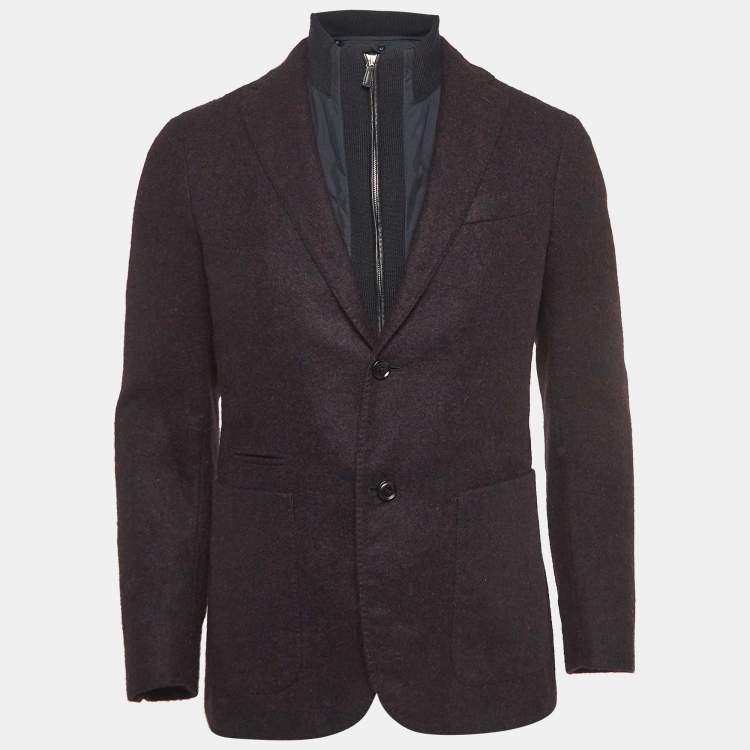 Pre Owned Ermenegildo Zegna Navy Blue Wool Single Breasted Blazer M