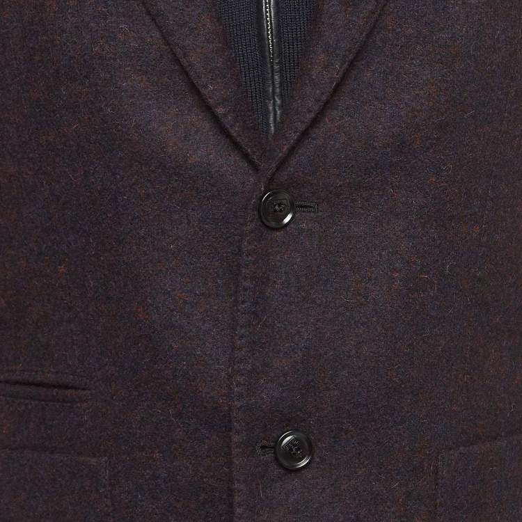 Pre Owned Ermenegildo Zegna Navy Blue Wool Single Breasted Blazer M