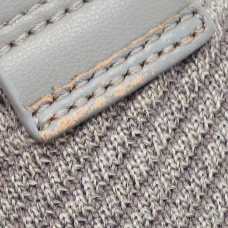Pre Owned Ermenegildo Zegna Grey Knit Fabric Low Top Sneakers  Size 41.5