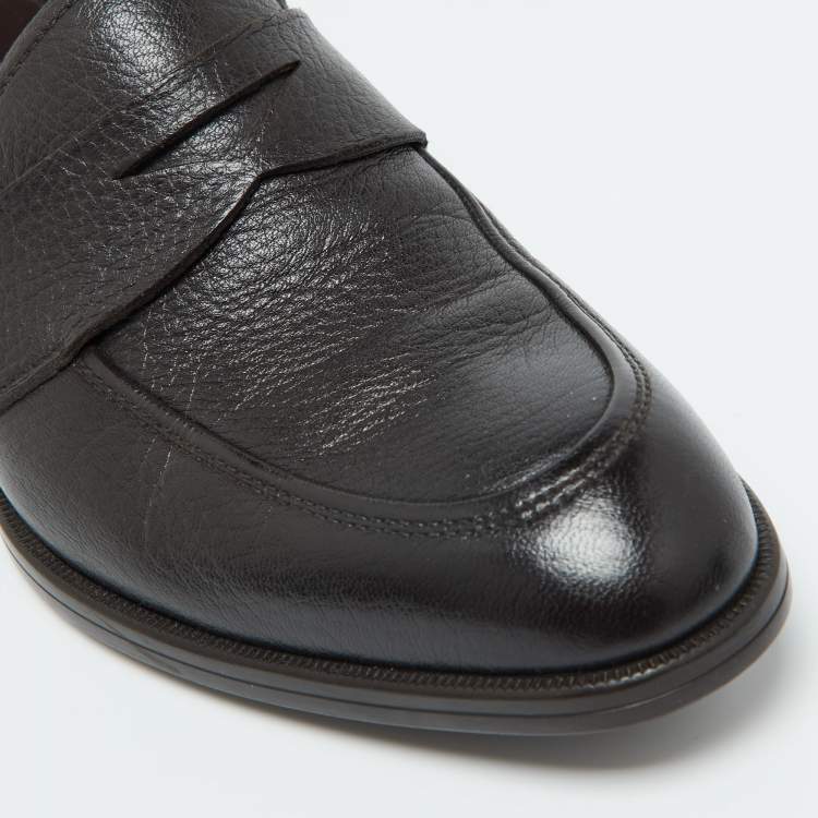 Pre Owned Ermenegildo Zegna Brown Leather Loafers Size 39