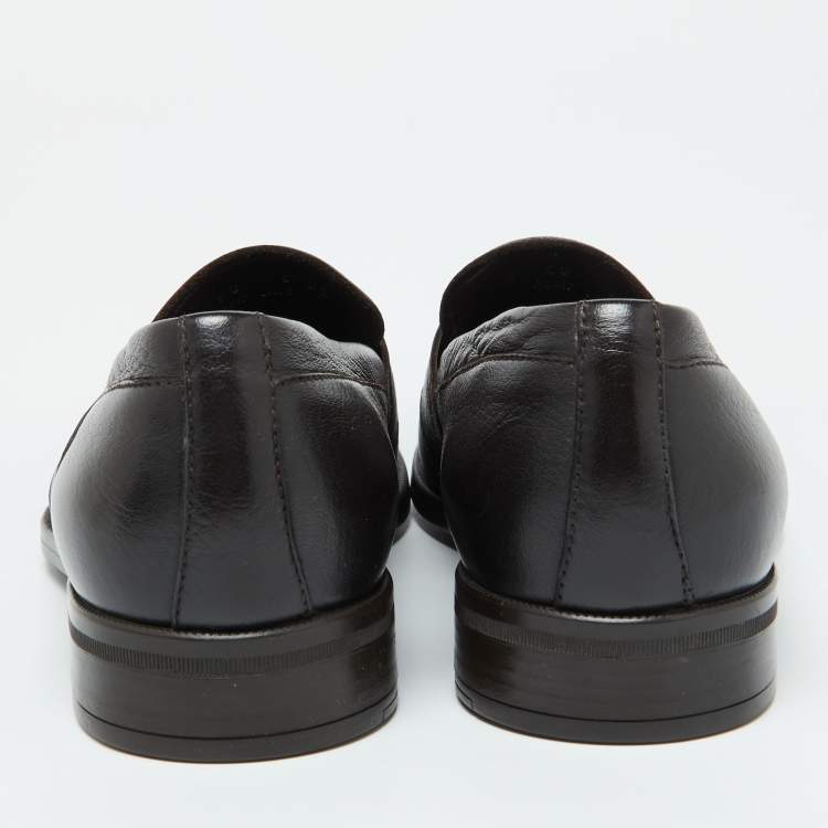 Pre Owned Ermenegildo Zegna Brown Leather Loafers Size 39