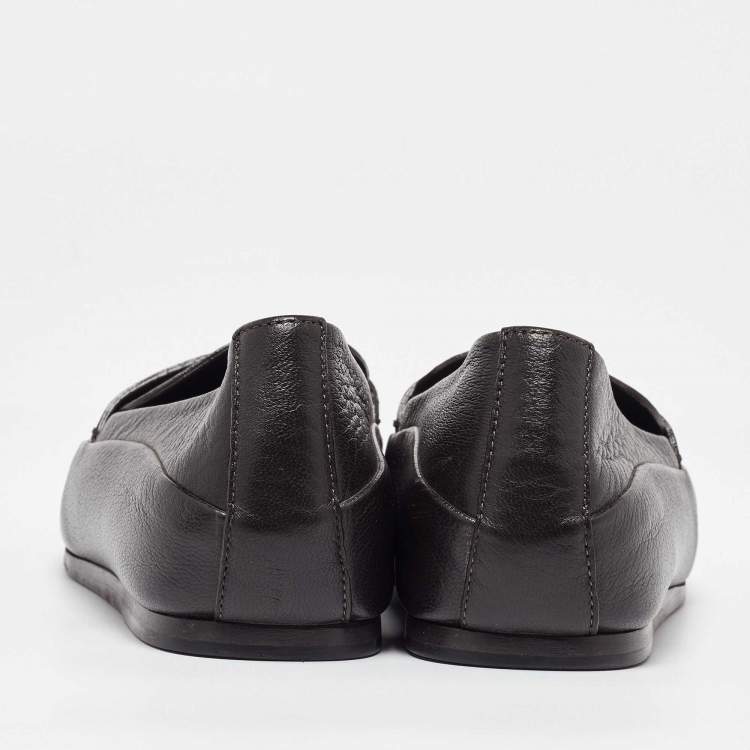 Pre Owned Ermenegildo Zegna Dark Brown Leather Penny Loafers Size 40