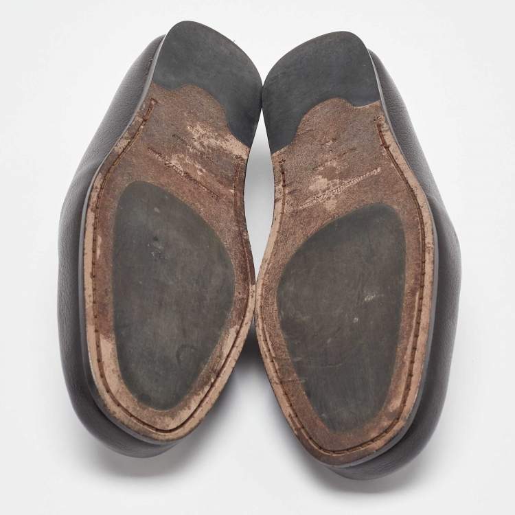 Pre Owned Ermenegildo Zegna Dark Brown Leather Penny Loafers Size 40