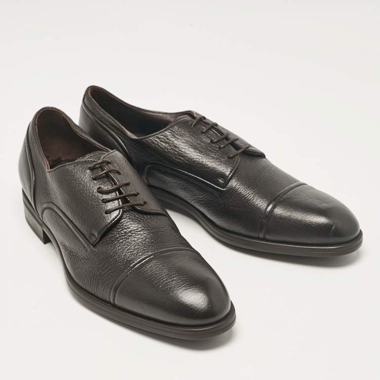 Pre Owned Ermenegildo Zegna Brown Leather lace Up Derby Size 40