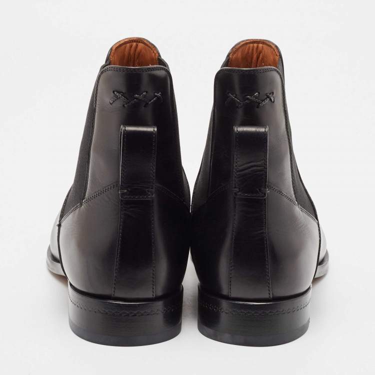 Pre Owned Ermenegildo Zegna Black Leather Vienna Blake Chelsea Boots Size 43