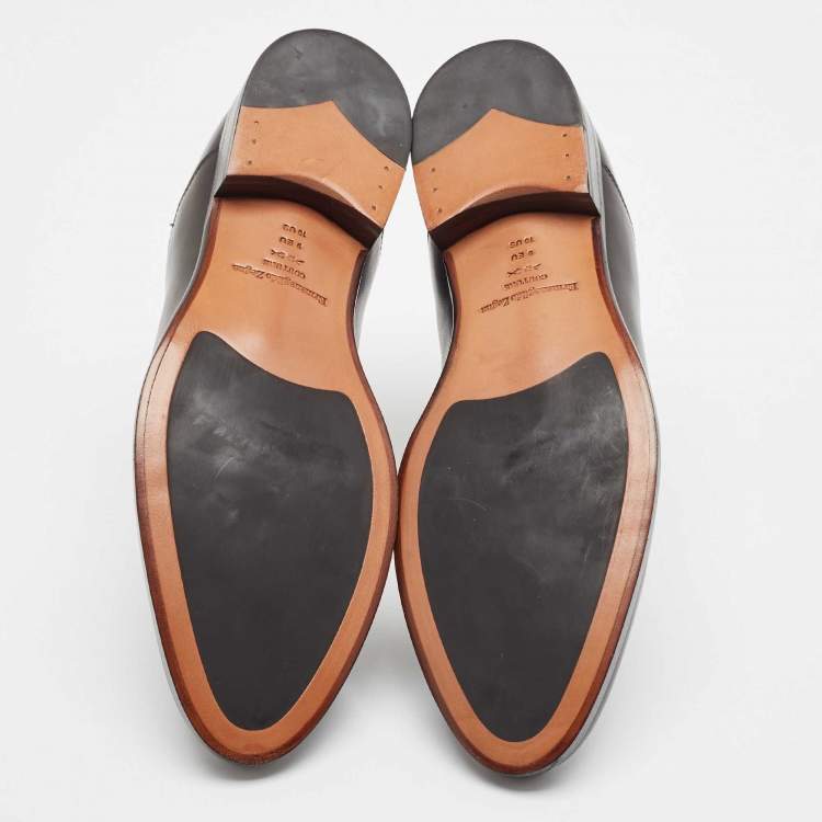 Pre Owned Ermenegildo Zegna Black Leather Vienna Blake Chelsea Boots Size 43