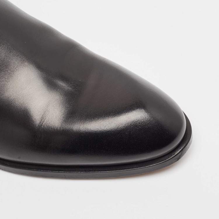 Pre Owned Ermenegildo Zegna Black Leather Vienna Blake Chelsea Boots Size 43