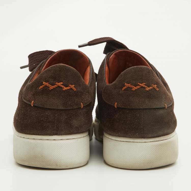 Pre Owned Ermenegildo Zegna Brown Suede Trainer Sneakers Size 44
