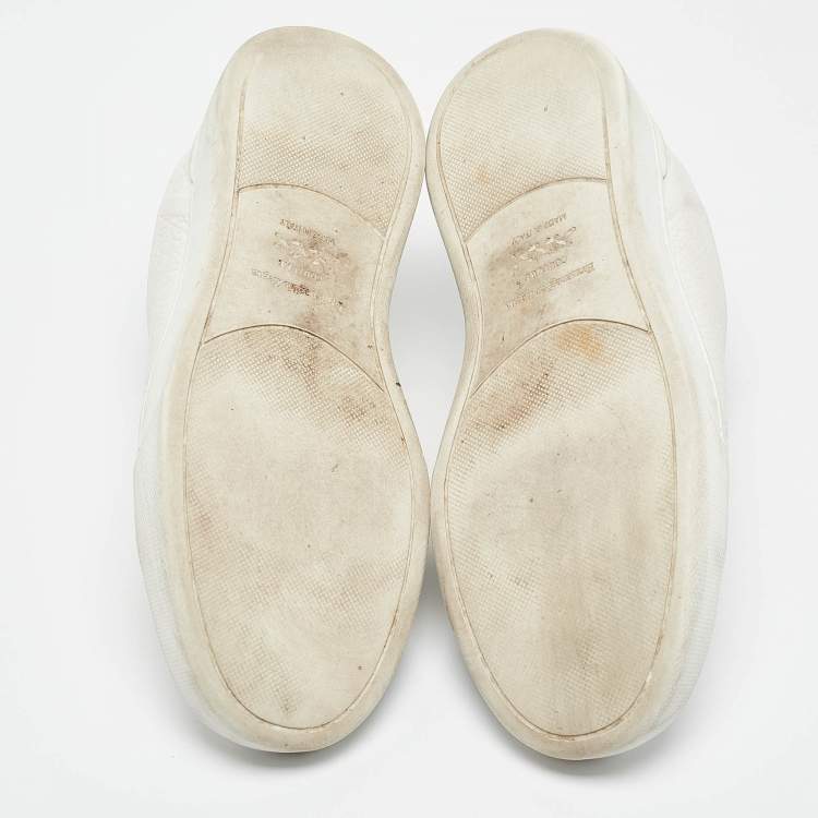 Pre Owned Ermenegildo Zegna White Leather Slip On Sneakers Size 42