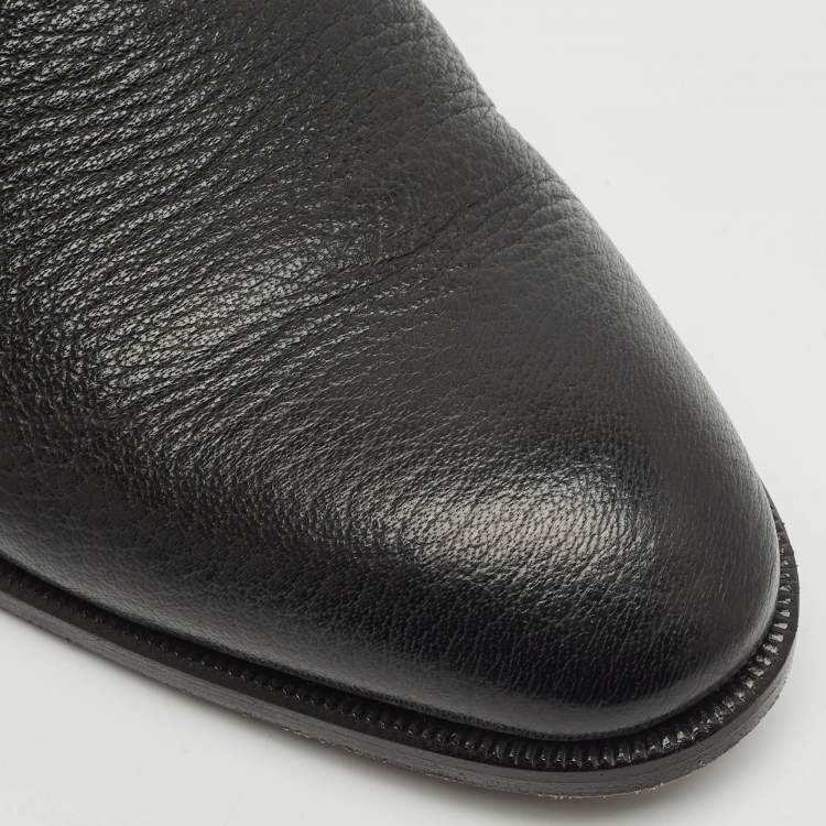 Pre Owned Ermenegildo Zegna Black Leather Lace Up Derby Size 42