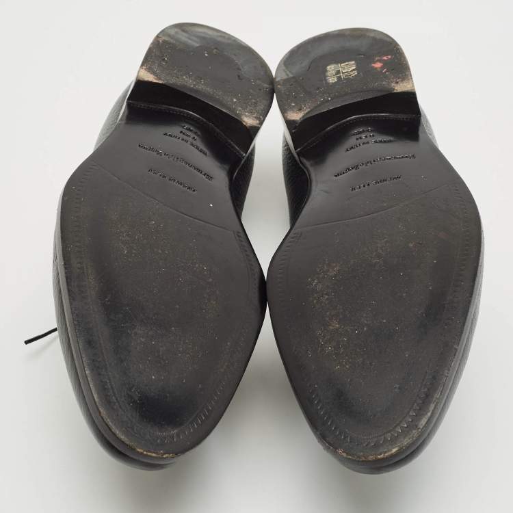 Pre Owned Ermenegildo Zegna Black Leather Lace Up Derby Size 42