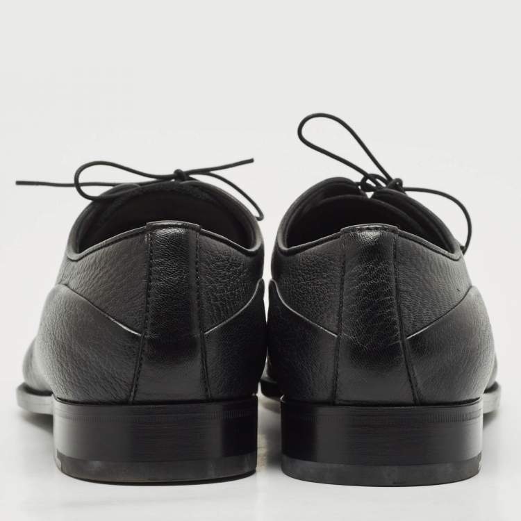 Pre Owned Ermenegildo Zegna Black Leather Lace Up Derby Size 42