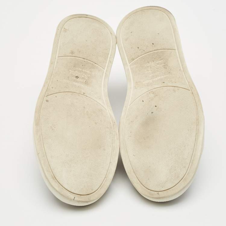 مملوكة مسبقًا Ermenegildo Zegna Brown Leather Triple Stitch Slip On Sneakers Size 41