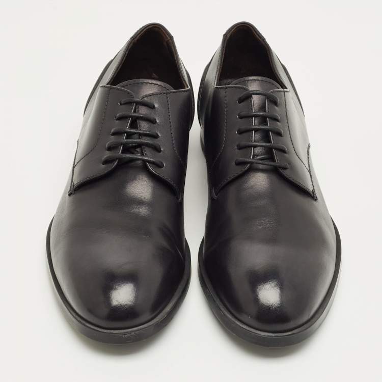 Pre Owned Ermenegildo Zegna Black Leather Lace Up Derby Size 42