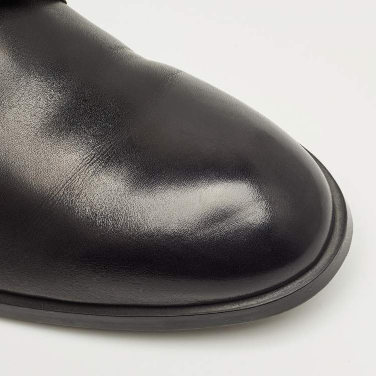 Pre Owned Ermenegildo Zegna Black Leather Lace Up Derby Size 42