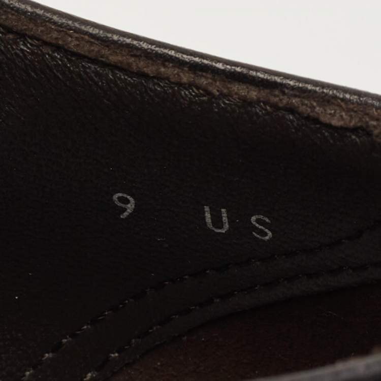 Pre Owned Ermenegildo Zegna Black Leather Lace Up Derby Size 42