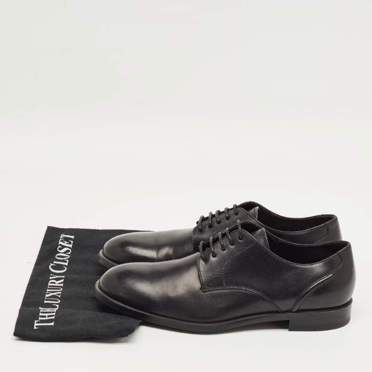 Pre Owned Ermenegildo Zegna Black Leather Lace Up Derby Size 42