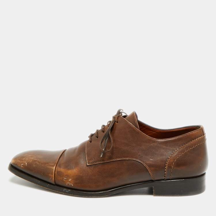 Pre Owned Ermenegildo Zegna Size 41 Brown Leather Derby