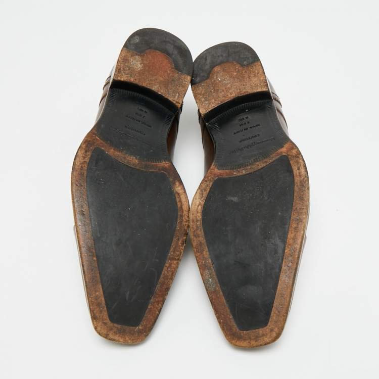 Pre Owned Ermenegildo Zegna Size 41 Brown Leather Derby