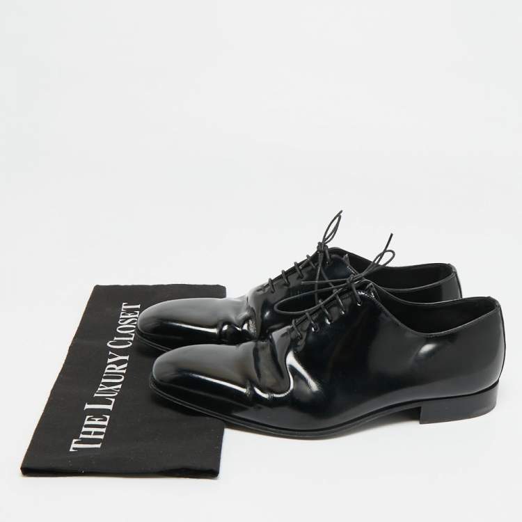 Pre Owned Ermenegildo Zegna Size 41 Black Patent Leather Derby