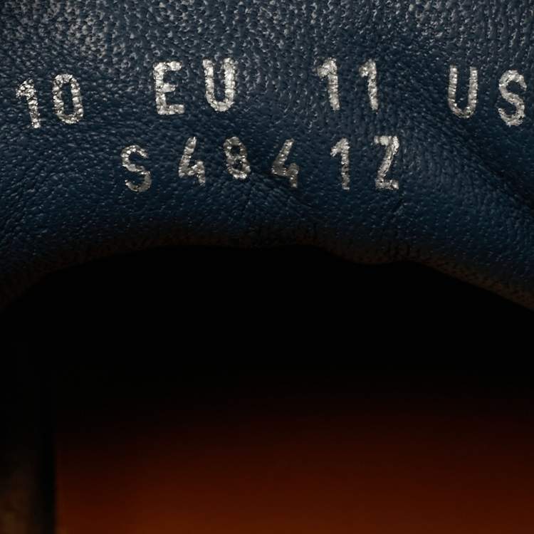 مملوكة مسبقًا حذاء رياضي ايرمنيجلدو زينيا دينم أزرق خياطة ثلاثية سليب أون مقاس 44