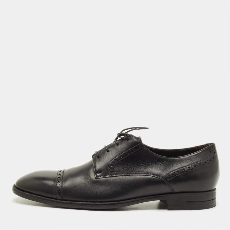 Pre Owned Ermenegildo Zegna Size 43 Black Leather Brogues
