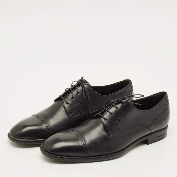 Pre Owned Ermenegildo Zegna Size 43 Black Leather Brogues