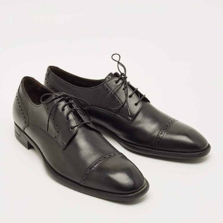 Pre Owned Ermenegildo Zegna Size 43 Black Leather Brogues