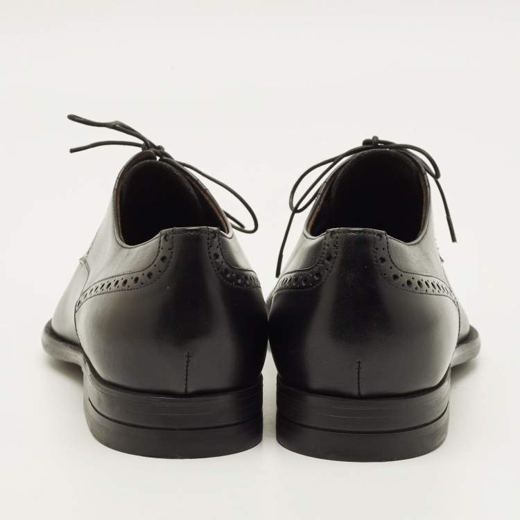 Pre Owned Ermenegildo Zegna Size 43 Black Leather Brogues