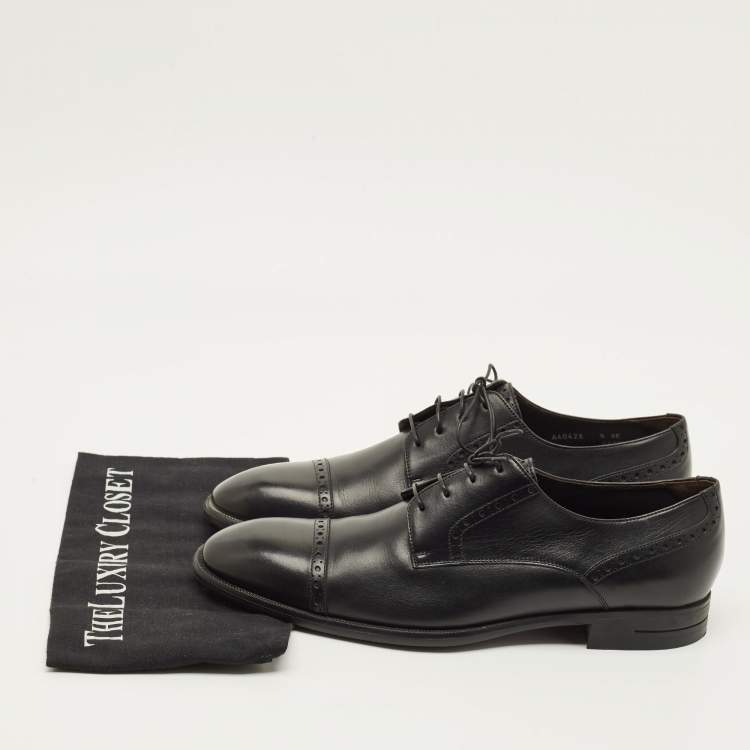 Pre Owned Ermenegildo Zegna Size 43 Black Leather Brogues