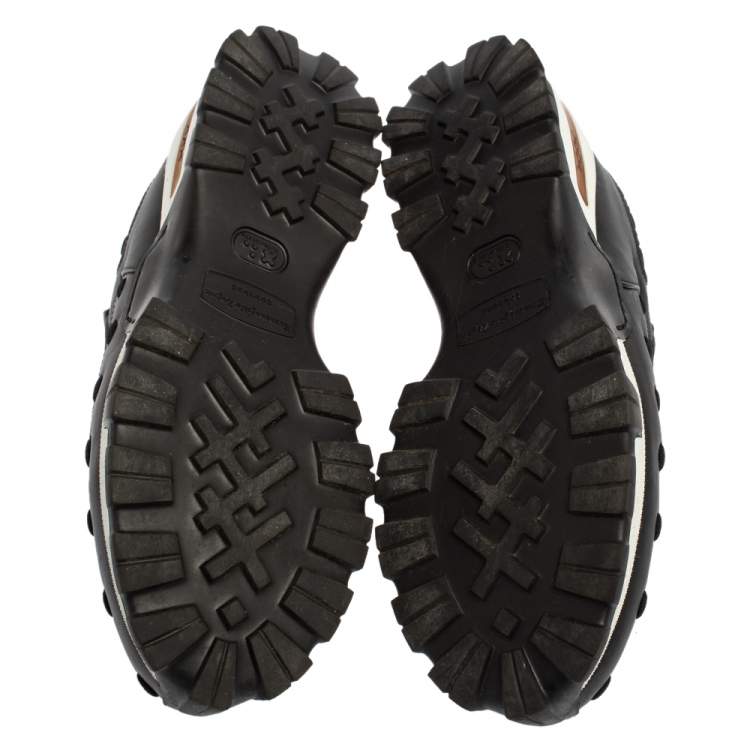 Pre Owned Ermenegildo Zegna Couture Black Leather and Mesh Claudio Sneakers Size 43