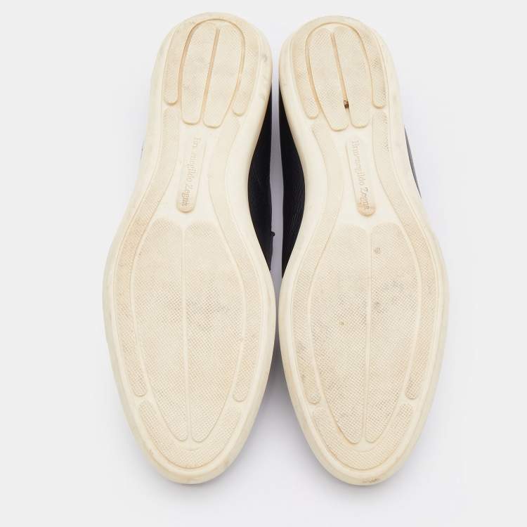 Pre Owned Ermenegildo Zegna Black Leather Slip On Penny Slip On Loafers Size 43.5