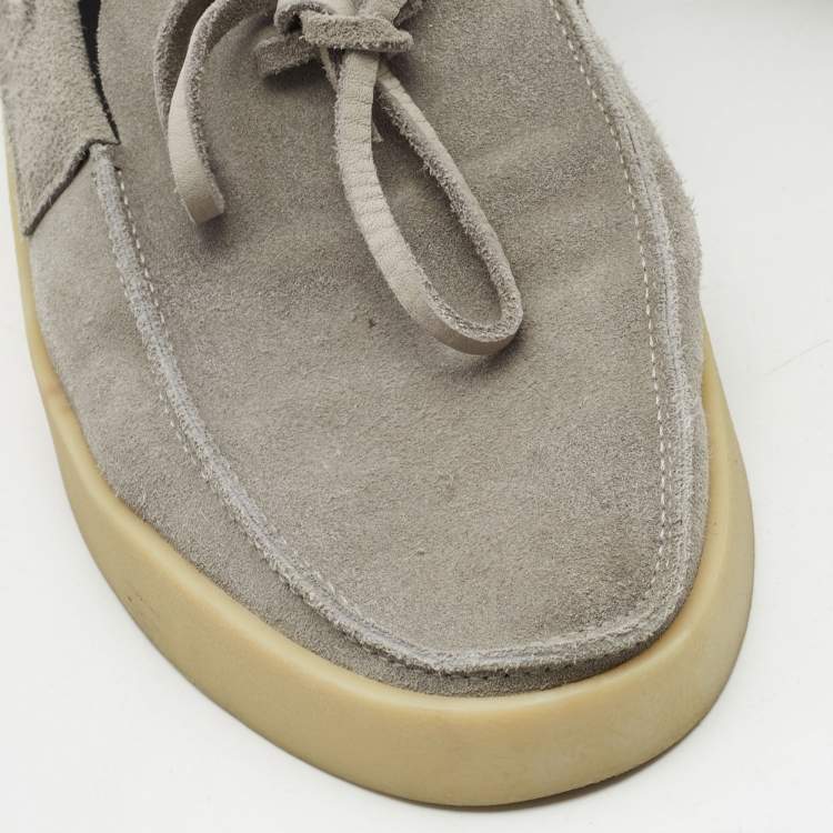 Pre Owned Ermenegildo Zegna Grey Suede Slip On Loafers Size 43